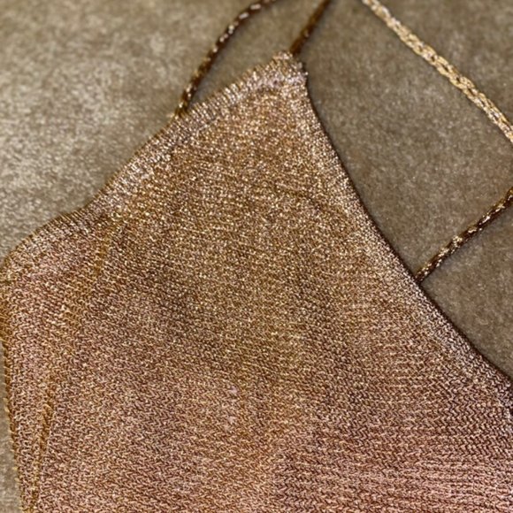 Rose Gold Sparkly Knit Dress - Picture 3 of 6